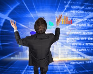 Aufkleber - Composite image of gesturing businessman