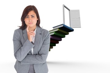 Poster - Composite image of worried businesswoman