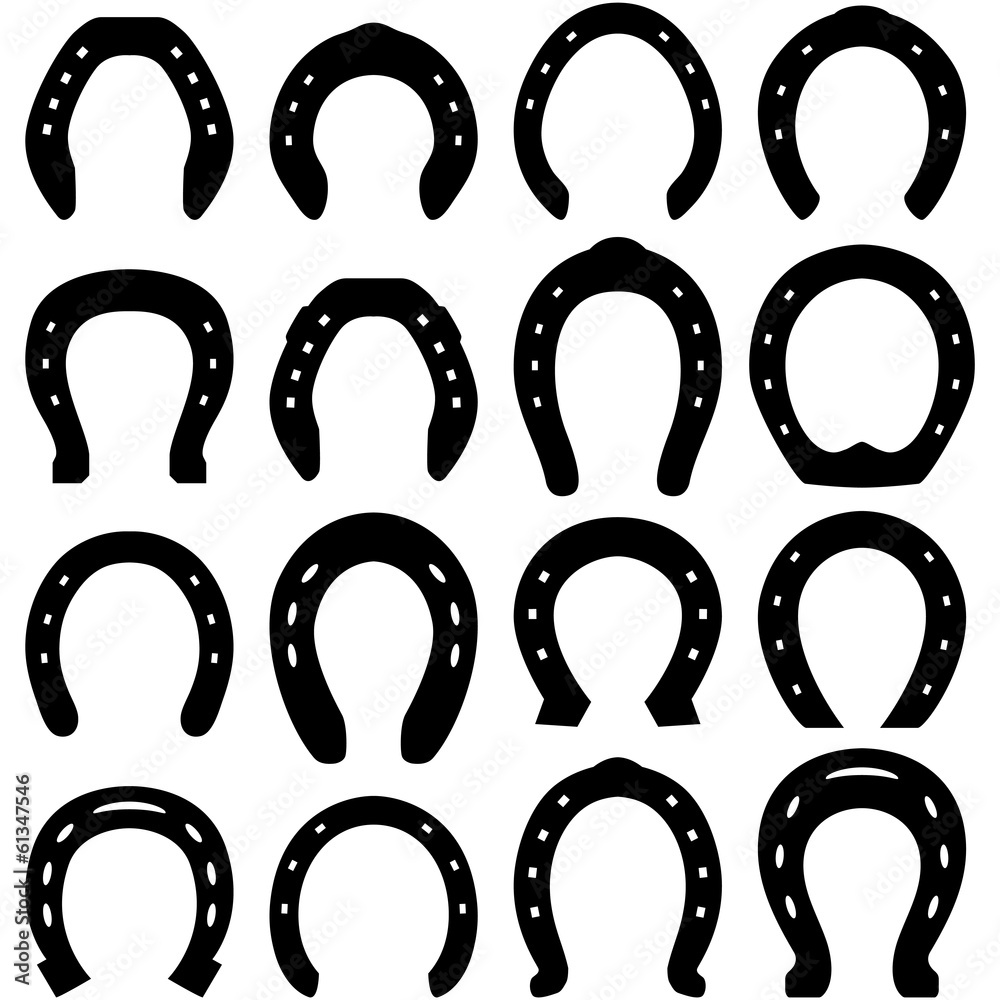Horseshoe silhouette. Vector Stock Vector | Adobe Stock, image size:1000x1000
