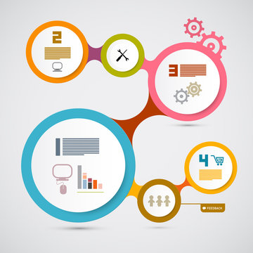 Web Template - Circle Paper Vector Infographic Layout