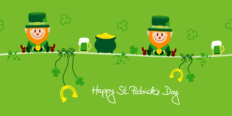 Saint Patrick´s Day 2 Leprechauns & Symbols Green