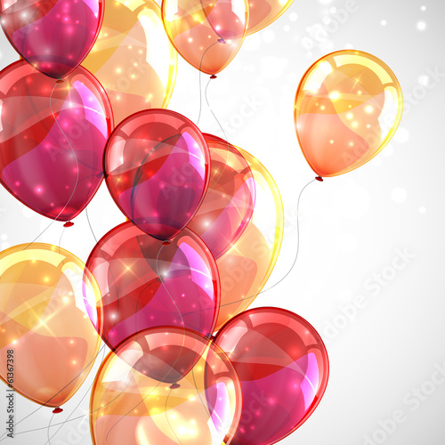Fototapeta holiday background with multicolored balloons and sparkles