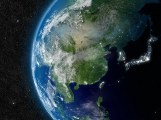 Wall Mural - East Asia from space