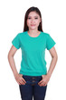 © geargodz - young beautiful female with blank t-shirt