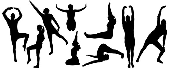 Vector silhouette yoga.