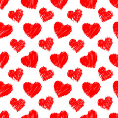 Wall Mural - Seamless hearts pattern