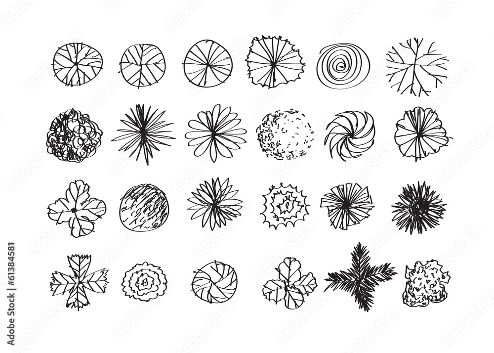 Many Trees Top View Pattern Trees top view for architecture landscape design projects Stock Vector ...