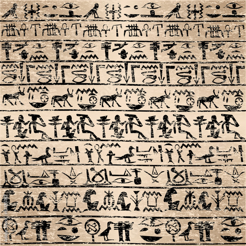 Naklejka na szybę Grunge background with Egyptian hieroglyphs