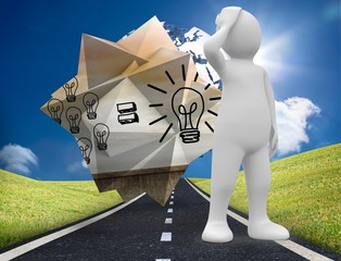 Poster - Composite image of white character thinking