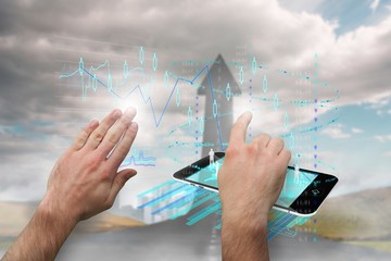 Aufkleber - Composite image of hands pointing and presenting