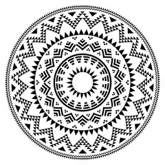 Tribal folk aztec geometric pattern in circle