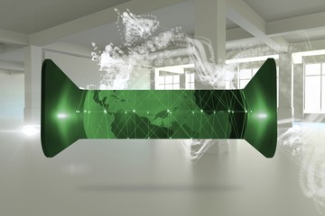 Poster - Composite image of green earth on abstract screen