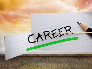 Poster - Composite image of career in handwriting on abstract screen