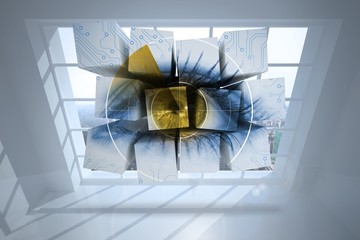 Aufkleber - Composite image of eye on abstract screen