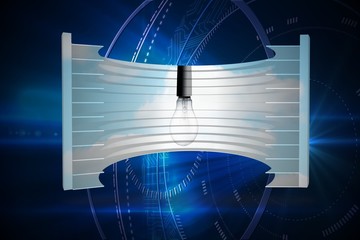 Poster - Composite image of light bulb on abstract screen