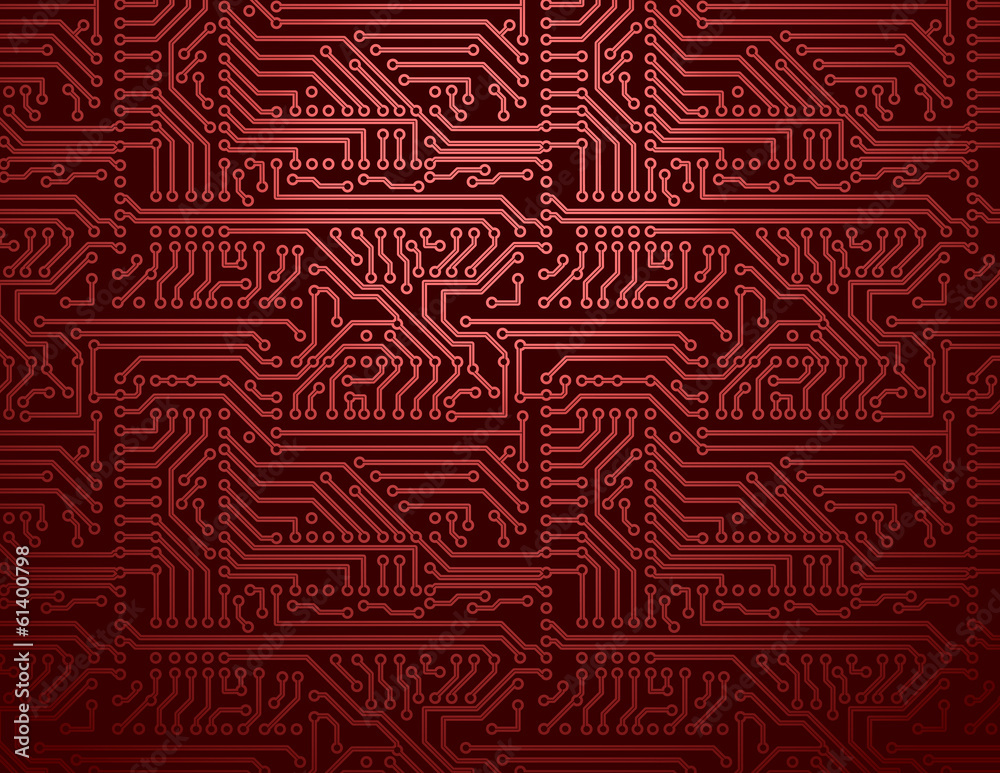 Vector red circuit board background Stock Vector | Adobe Stock