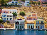 Fototapeta  - Colorful houses, Symi island, Greece