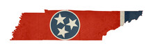 Grunge State Of Tennessee Flag Map