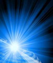 Poster - Abstract blue tech background