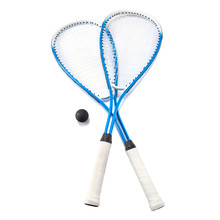 Squash Rackets And Ball Over White