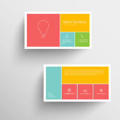 Poster - modern business card template with flat mobile user interface