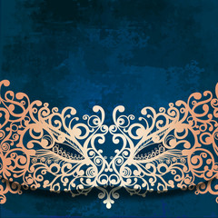 Wall Mural - Vintage pattern on a blue abstract background