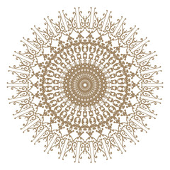 Wall Mural - Decorative gold flower with vintage round patterns..