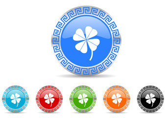 Aufkleber - four-leaf clover icon vector set