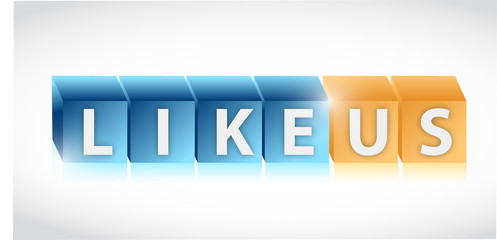 like us message cube illustration design