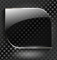 Abstract black background with glass element-frame