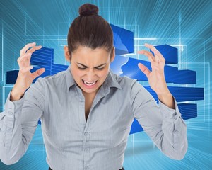 Poster - Composite image of furious businesswoman gesturing