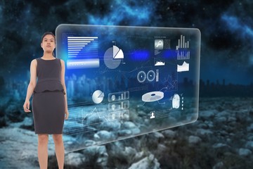 Aufkleber - Composite image of asian businesswoman walking