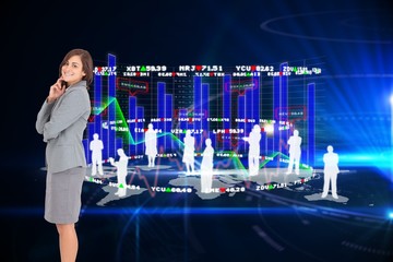 Poster - Composite image of smiling thoughtful businesswoman