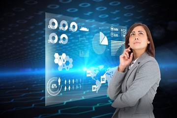 Poster - Composite image of worried businesswoman