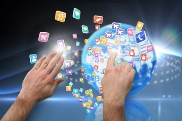 Aufkleber - Composite image of hands pointing and presenting