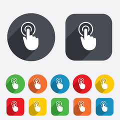 Poster - Hand cursor sign icon. Hand pointer symbol.