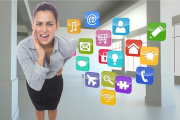 Poster - Composite image of businesswoman shouting