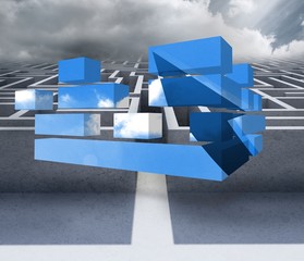 Poster - Composite image of arrow in sky on abstract screen