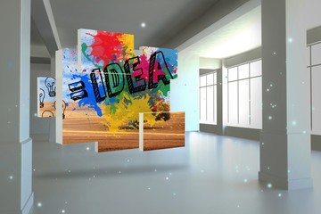 Poster - Composite image of idea on abstract screen