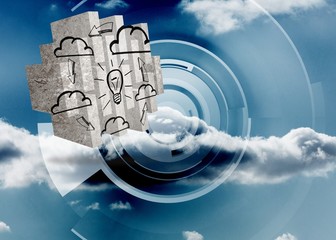 Poster - Composite image of cloud computing idea on abstract screen