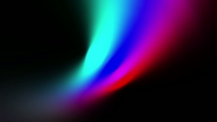 Graphic abstract rainbow on black.