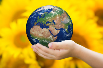 Wall Mural - Child holding Earth in hands