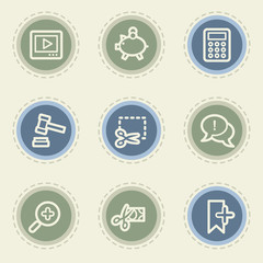 Poster - Shopping web icon set 3, vintage buttons