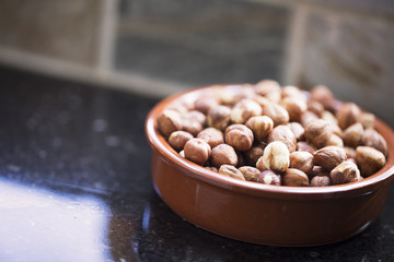 Canvas Print - Bowl of Hazelnuts