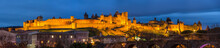 Evening Panorama Of Carcassonne Fortress - France, Languedoc-Rou