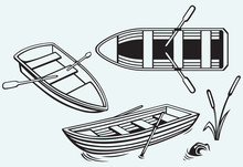 Wooden Boat With Paddles