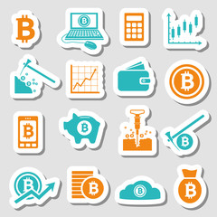 Wall Mural - bitcoin stickers