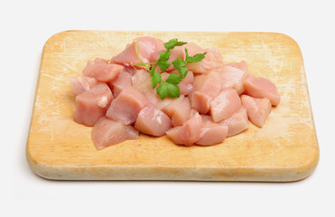 Raw Diced Chicken Breast Meat