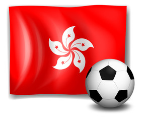 Poster - The flag of Hongkong and the soccer ball