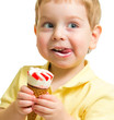 © Andrey Kuzmin - Kid eating ice cream close up portrait